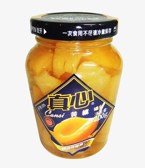 黄桃罐头高清素材 产品实物 真心食品 罐.